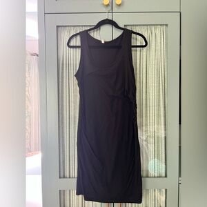 PinkBlush maternity, ruched black knee-length dress, size L